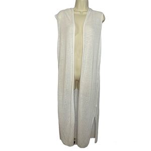 Rachel Zoe Linen Blend Long Hooded Cardigan
